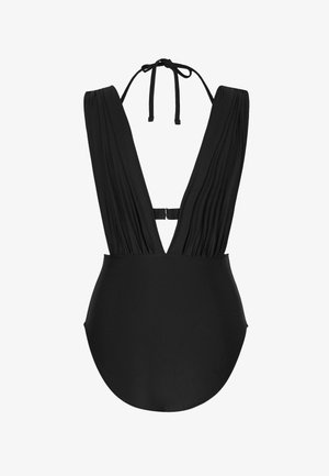 Cupshe, DEEP V CUTOUT - Badpak - black