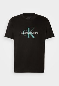 TEXTURED MONOLOGO TEE - Print T-shirt - black