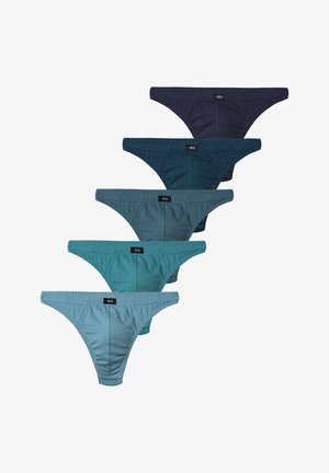 H.I.S 5 STÜCK BEQUEM - Tanga - blau hellbla, navy petrol dunkelpetrol