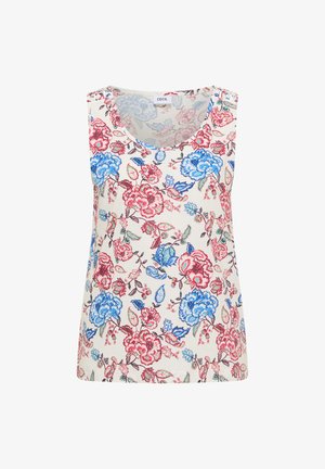 Cecil, TOP WITH GERUNDETEM V-NECK AND FLECHTDETAIL - Débardeur - vanilla white