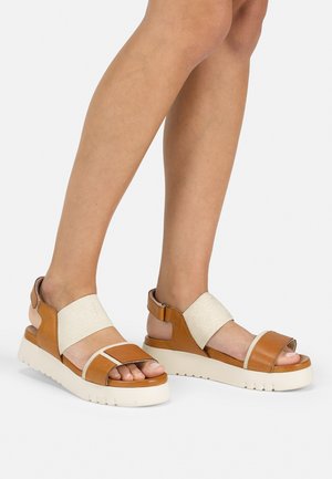 Sandalen met sleehak - cuero