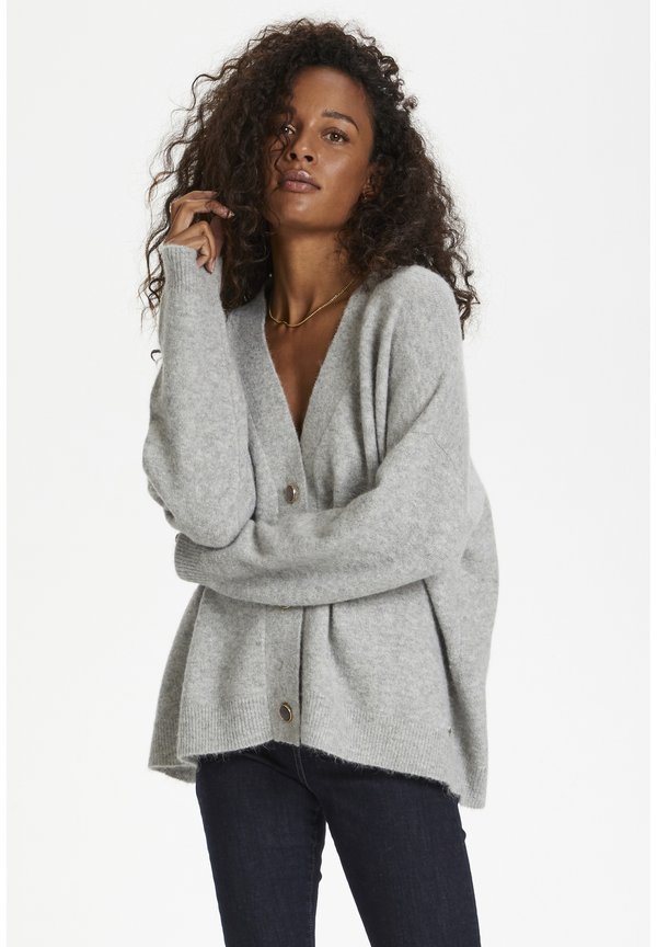 NORA - Strickjacke - frost gray melange