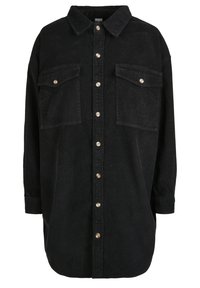 LADIES LONG CORDUROY OVERSHIRT - Chemisier - black