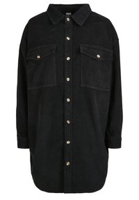 LADIES LONG CORDUROY OVERSHIRT - Košile - black