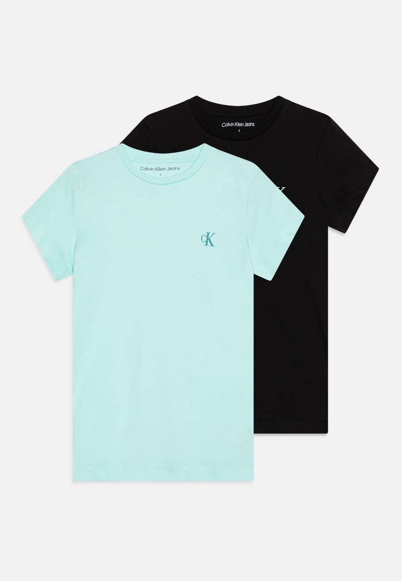 Calvin Klein Jeans SLIM MONOGRAM 2 PACK - Basic póló - blue tint/black