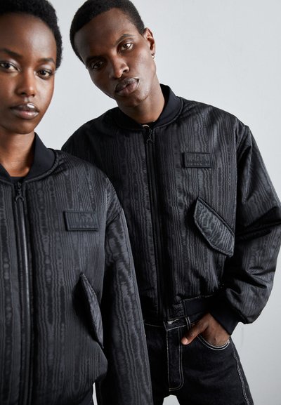 MARINE SERRE RECYCLED MOIRE BOMBER JACKET UNISEX - Geacă bomber - black