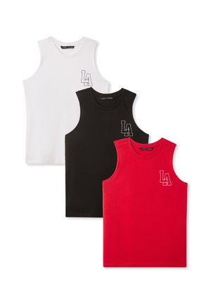 PACK OF 3 TANK WITH PRINT - Top - 1x Red, 1x White, 1x Black
