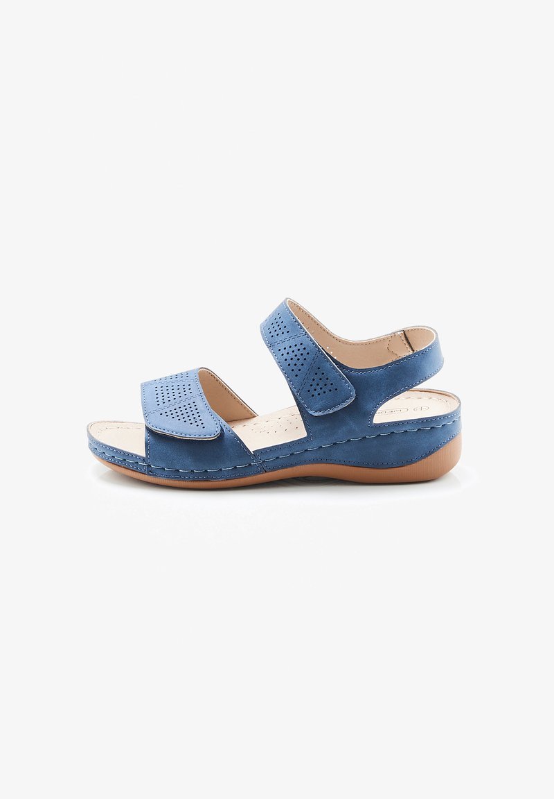 Damart OUVERTURE TOTALE PIEDICAL - Sandalias de cuña - blue