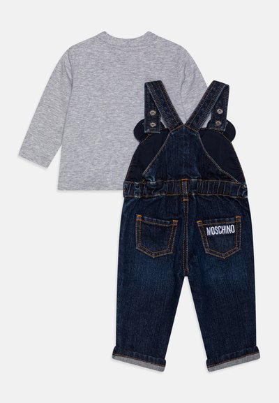 MOSCHINO BABY DUNGAREES SET - Langarmshirt - grigio