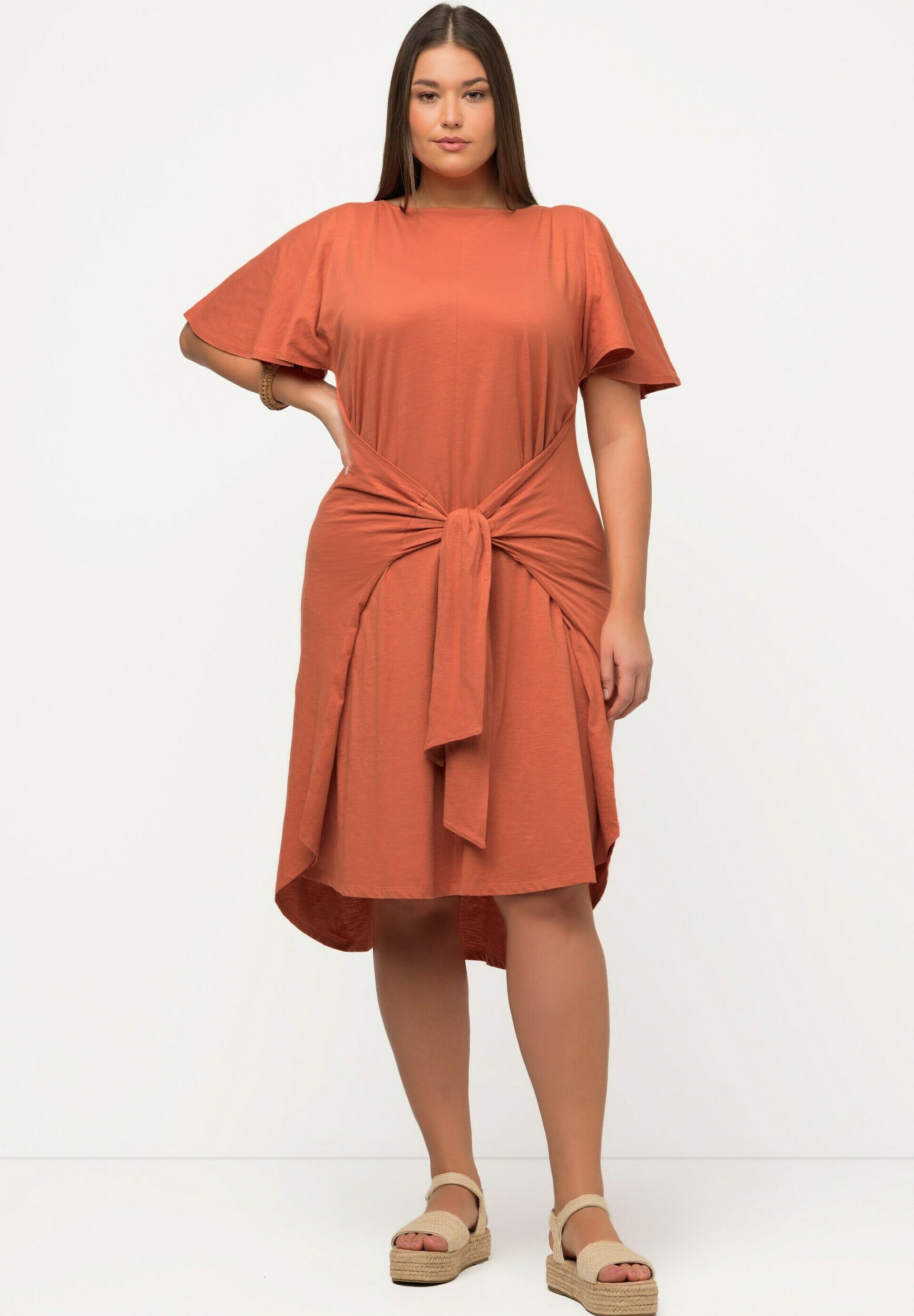 strapless open back dress Plus Size Orange Sequins Plunging Neck Long Train Trumpet Prom Dress