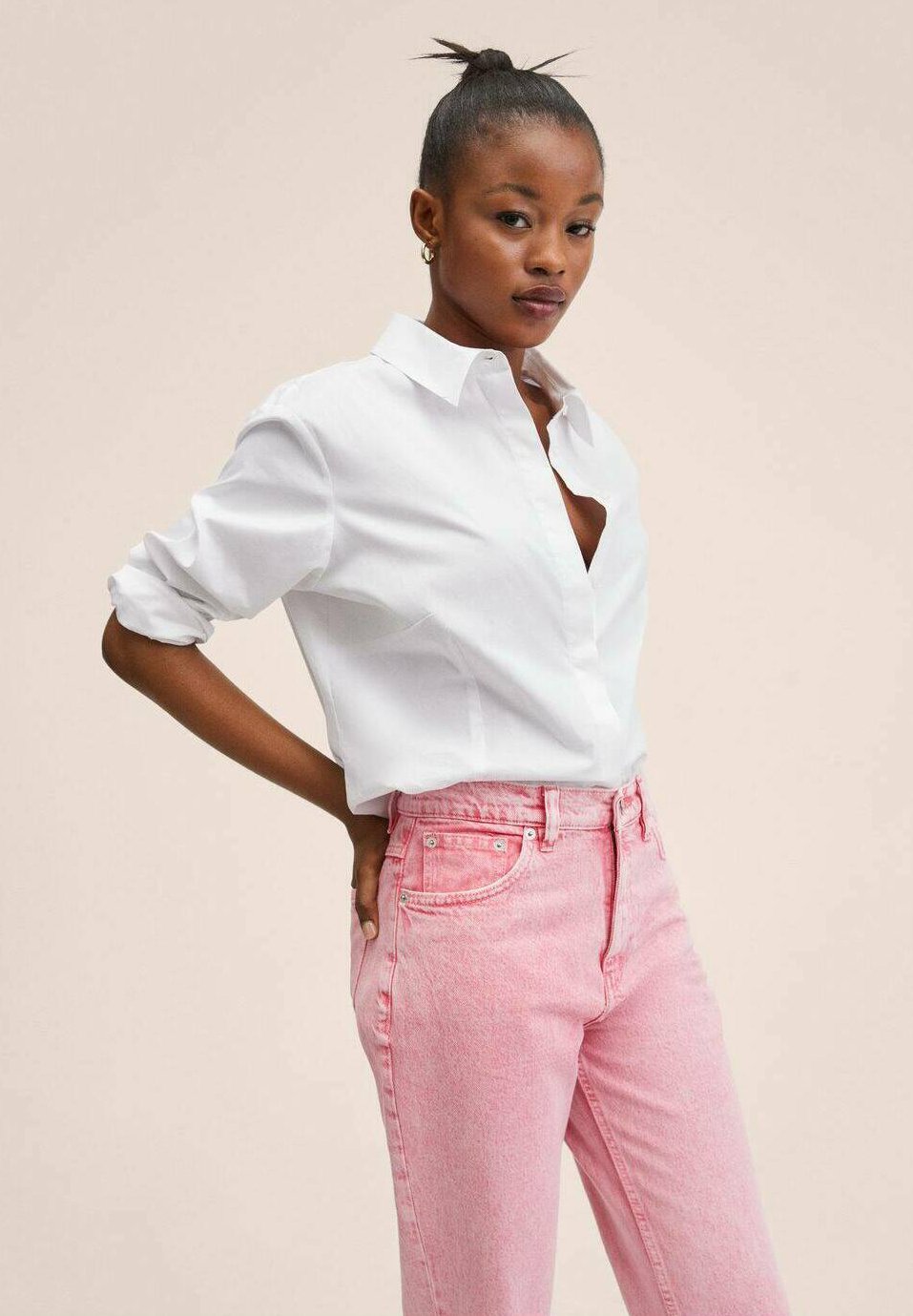 Mango Slim fit jeans - bubblegum pink 