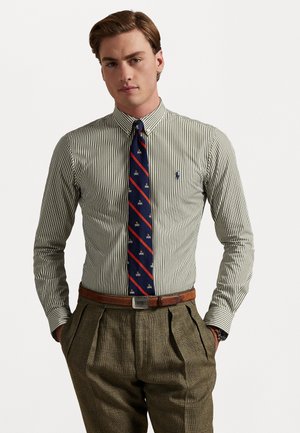 SLIM FIT STRIPED STRETCH POPLIN SHIRT - Shirt - garden trail/white