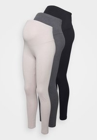 3 PACK - Leggings - black/beige/ grey