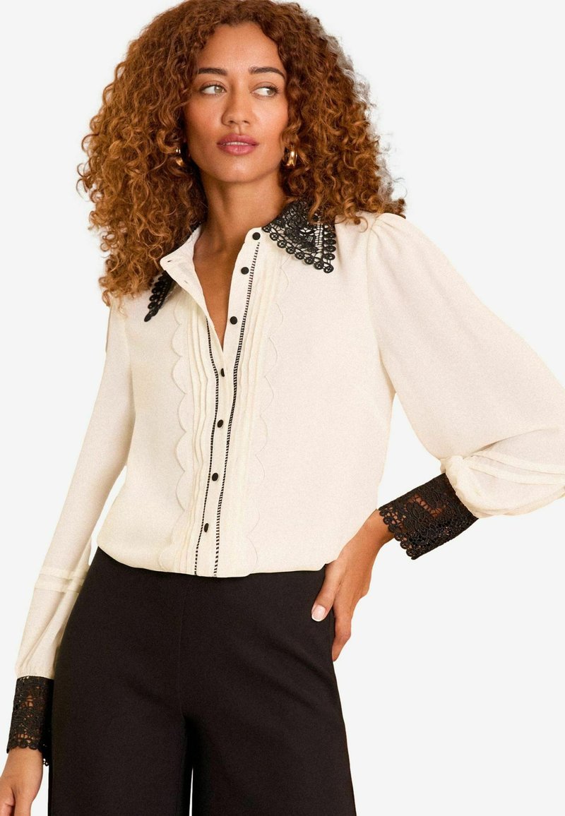 Love & Roses REGULAR FIT - SCALLOP DETAIL BUTTON THROUGH  - Pogājama blūze - ivory white