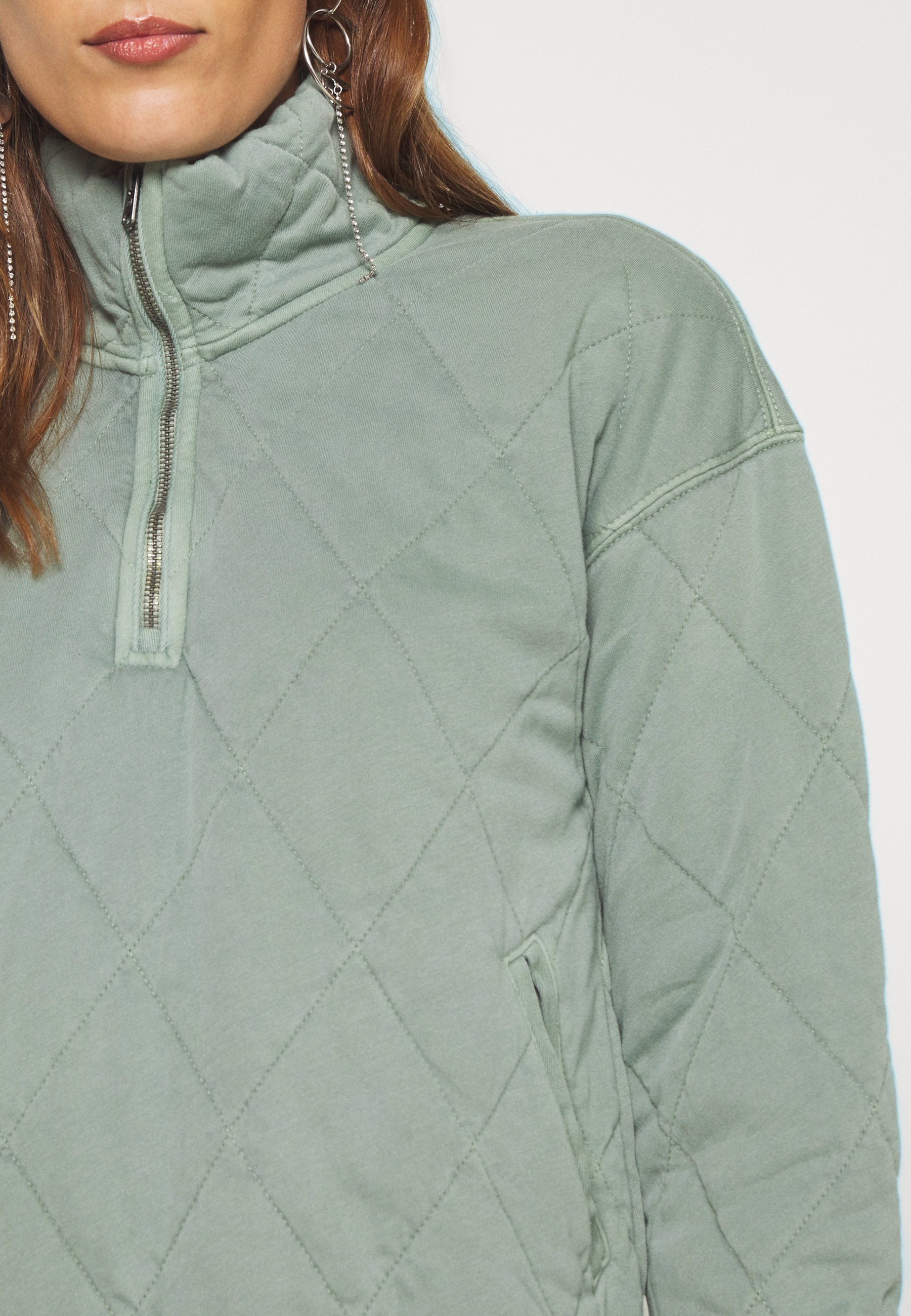 Abercrombie & Fitch QUILTED ZIP Lett jakke green Abercrombie & Fitch QUILTED ZIP Lett jakke green