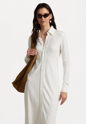 Polo Ralph Lauren BUTTONED PONTE MAXI SHIRTDRESS - Skjortklänning - trophy cream