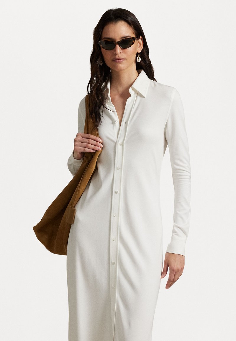 Polo Ralph Lauren BUTTONED PONTE MAXI SHIRTDRESS - Blousejurk - trophy cream