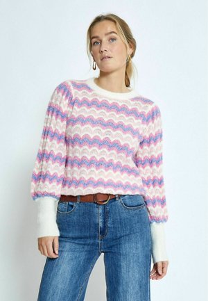 O-NECK - Jumper - s peony pink stripe