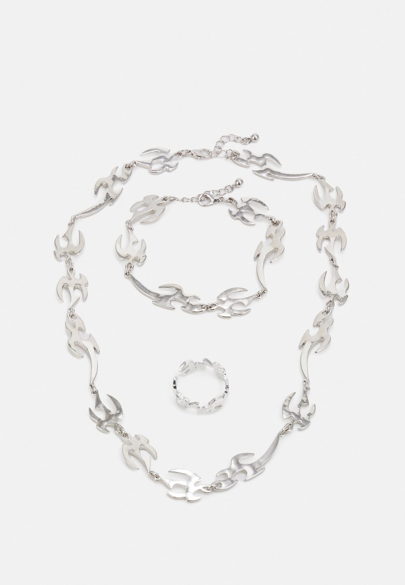 Jack & Jones JACCOLTON RINGS & BRACELET UNISEX SET - Nyaklánc - silver-coloured