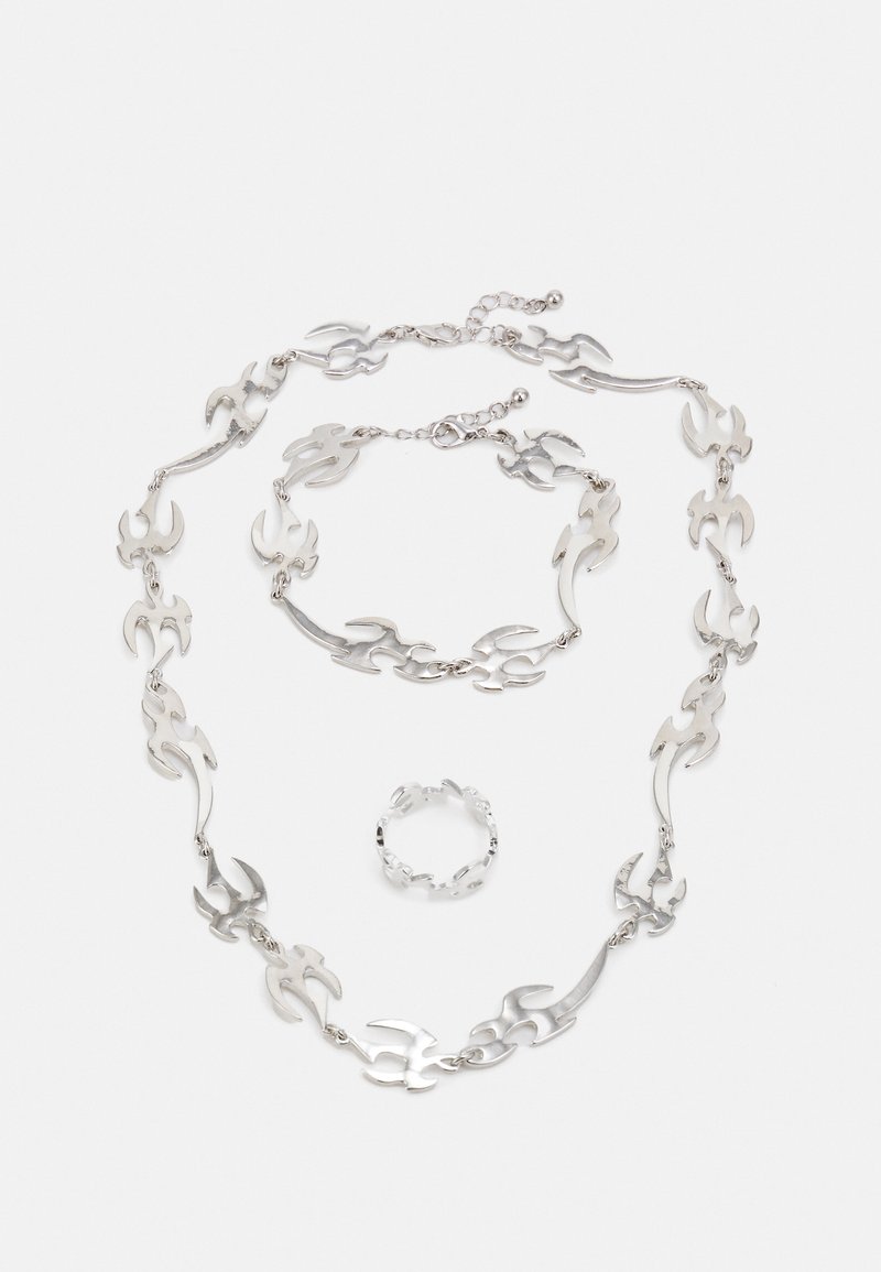 Jack & Jones - JACCOLTON RINGS & BRACELET UNISEX SET - Ketting - silver-coloured, Vergroten