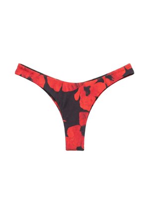 PULL&BEAR, POPPY PRINT BRAZILIAN BIKINI BOTTOMS - Bas de bikini - red