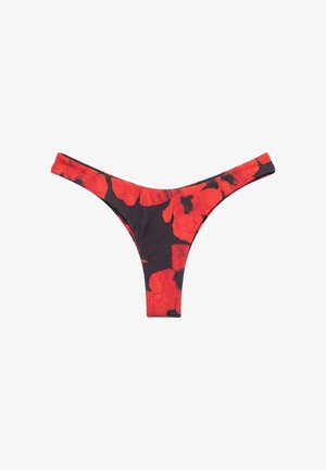 PULL&BEAR, POPPY PRINT BRAZILIAN BIKINI BOTTOMS - Donji dijelovi bikinija - red