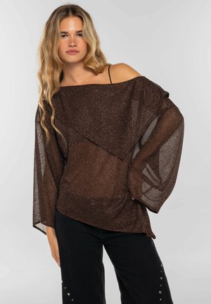 CON LÚREX Y DISEÑO ASIMÉTRICO DE  - Blouse - marrón