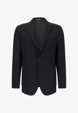 Námořnický blejzr s klopami, uzavíráním na dva knoflíky, jednou náprsní kapsou a dvěma předními kapsami. Hladká tkanina; nevyztužený interiér.