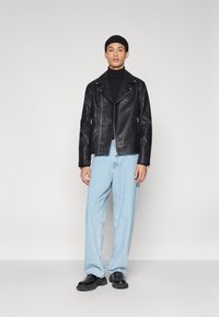 Only & Sons ONSASHER BIKER  - Faux leather jacket - black