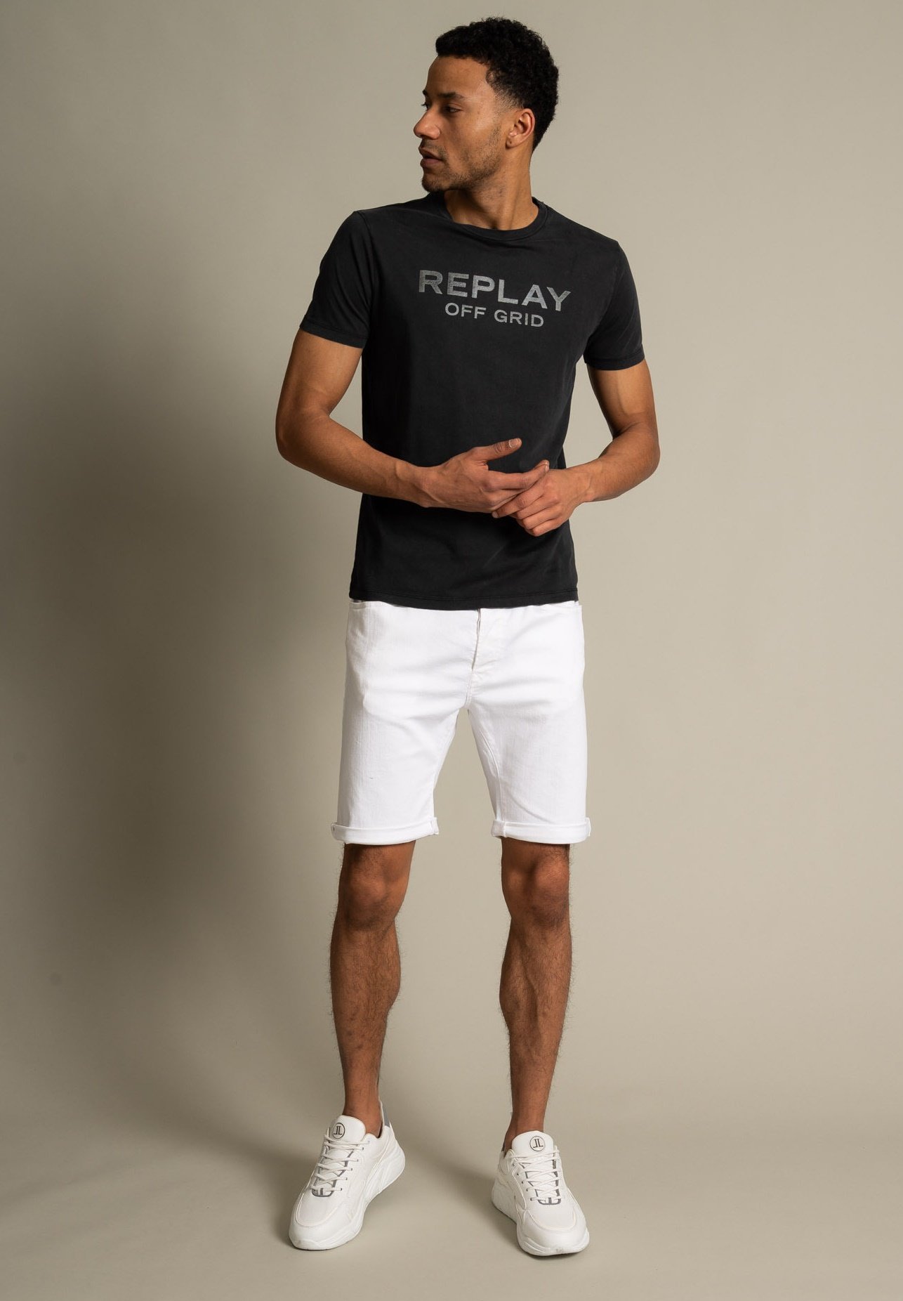 Replay Denim shorts - weiß/white denim 