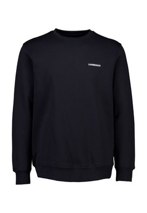 Zwarte sweatshirt gemaakt van katoen, met lange mouwen, een ronde hals en een klein wit 'Lindbergh' logo op de borst.