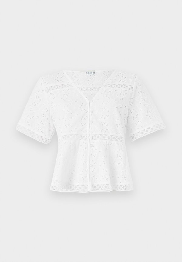 OBJVALRIA - Blouse - cloud dancer2