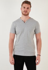 Buratti - V-NECK  - Osnovna majica kratkih rukava - grey melange Minijatura 1