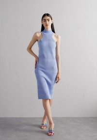 Hervé Léger OTTOMAN SHADOW STRIPE MIDI DRESS - Tubino - glacier