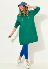 Ulla Popken LANGARM TASCHEN - Freizeitkleid - emerald green