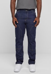 Urban Classics DOUBLE KNEE  - Blugi drepți - rinsed denim