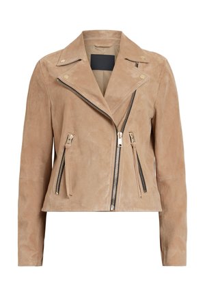 AllSaints DALBY BIKER - Leather jacket - pale tan brown