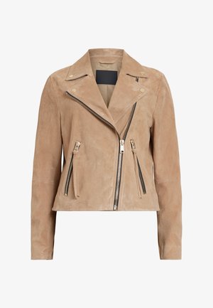 AllSaints DALBY BIKER - Leather jacket - pale tan brown