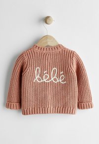 Next CHUNKY EMBROIDED - Kardigán - rust brown
