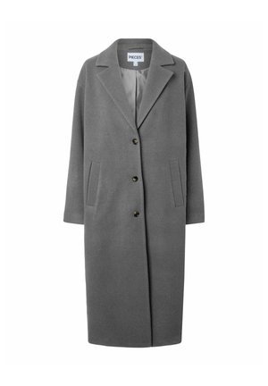 Pieces, COAT PCAGNES LONG - Classic coat - dark grey melange