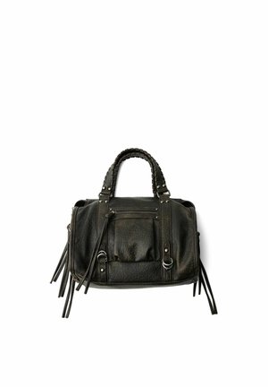 Bershka WORN-EFFECT WITH STRAPS - Handtas - black