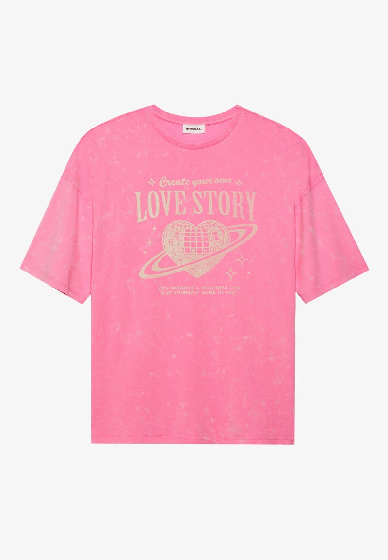 Even&Odd T-shirt print donkerroze