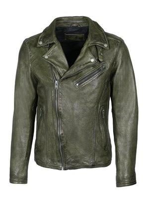 SHORT LEAN - Leren jas - barbour green