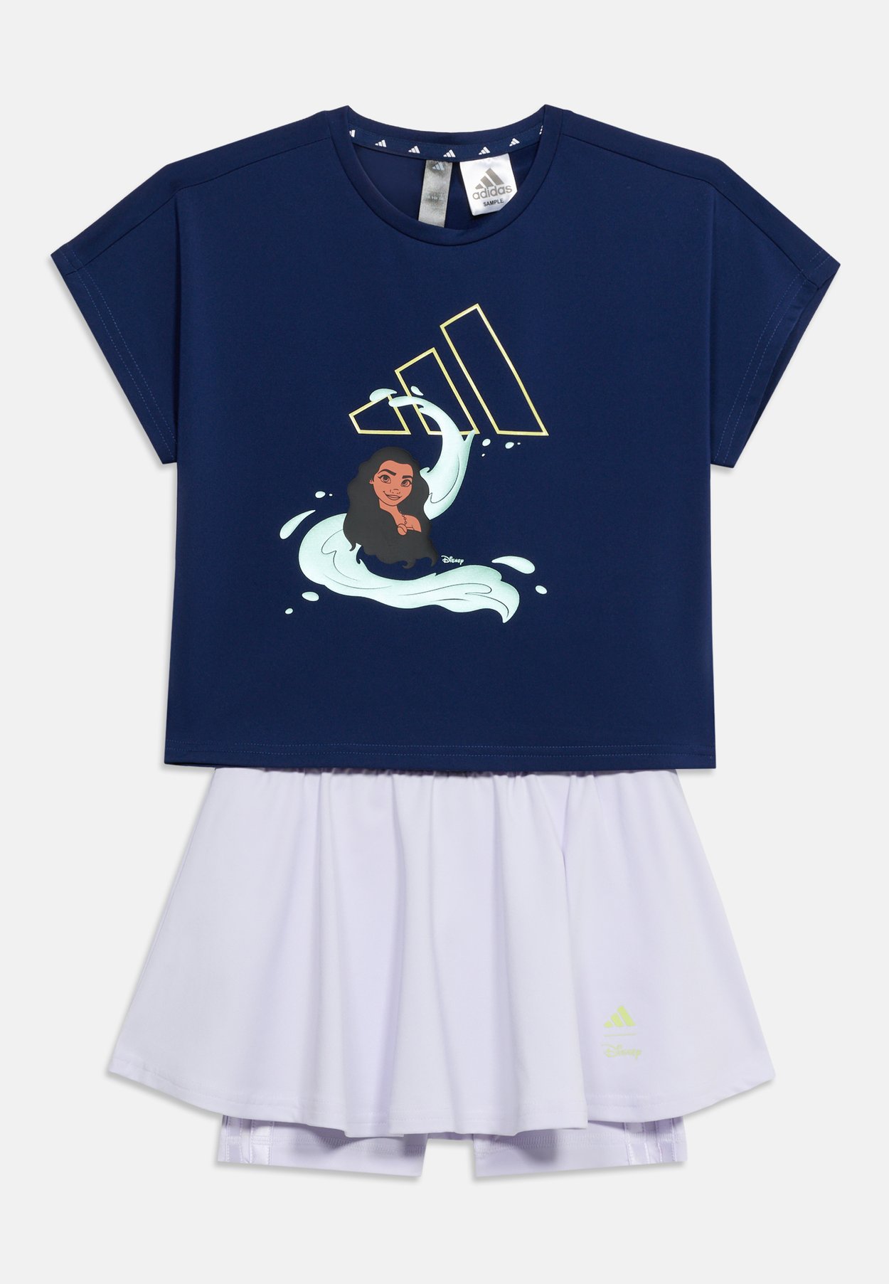 adidas LITTLE GIRL DISNEY VAIANA SET - Camiseta deportiva - dark blue/semi frozen lemon