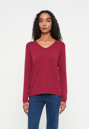 SWEATER BASIC V-NECK - Pullover - rumba red