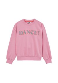 Roza jutka z dolgimi rokavi, z ribastimi manšetami in robom. V sprednjem delu ima izvezen napis "DANCE!" v večbarvni pisanju. Mehka tekstura blaga.