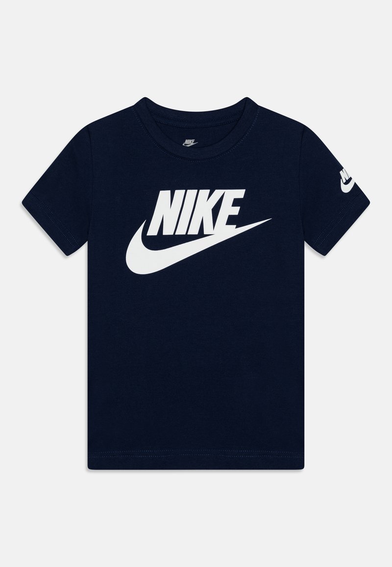 Nike Sportswear FUTURA EVERGREEN TEE UNISEX - Marškinėliai su spaudiniu - midnight navy/white
