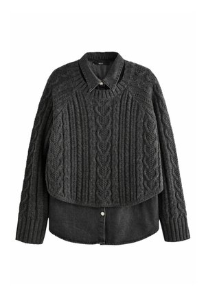 TALL FIT - LAYER - Strickpullover - grey charcoal