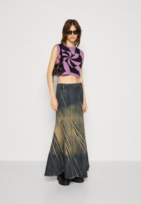 Jaded London FRILLED SKIRT WITH FELL SEAMS  - Farkkuhame - blue