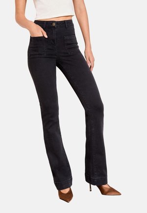 Friends Like These HIGH WAIST POCKET  - Flared Jeans - black